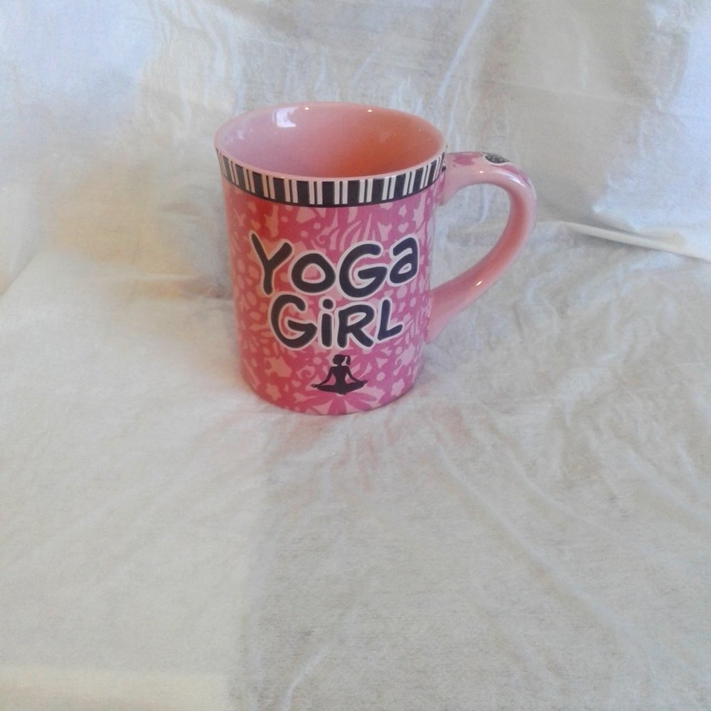 YOGA GIRL 16oz coffee/tea cup/mug  OUR NAME IS MUD cup series